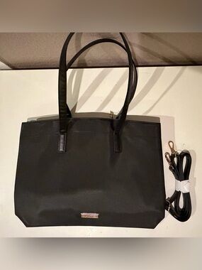 Black Women's Tote Bag with Detachable Strap